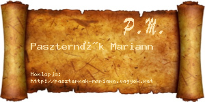Paszternák Mariann névjegykártya